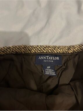 Ann Taylor Petites Lined Skirt - Brown Tweed Trim